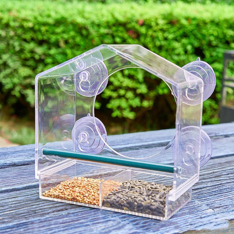 Transparent House Acrylic Bird Feeder