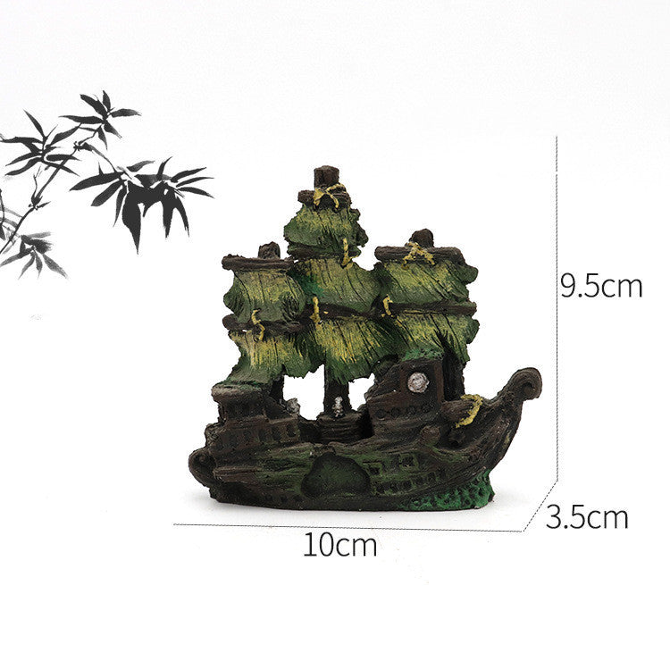 Fish Tank Landscaping Resin Boat