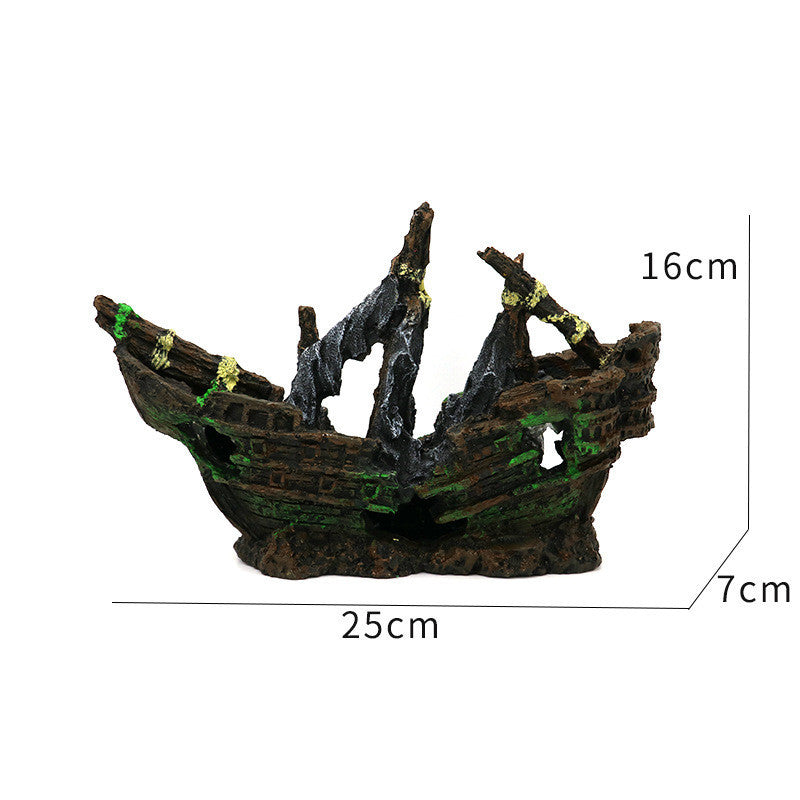 Fish Tank Landscaping Resin Boat