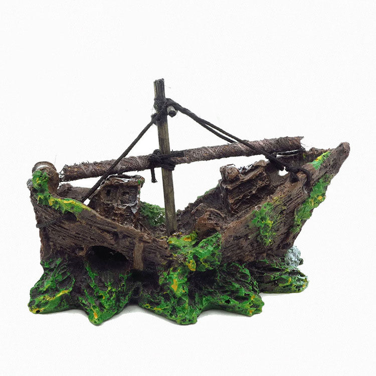 Fish Tank Landscaping Resin Boat